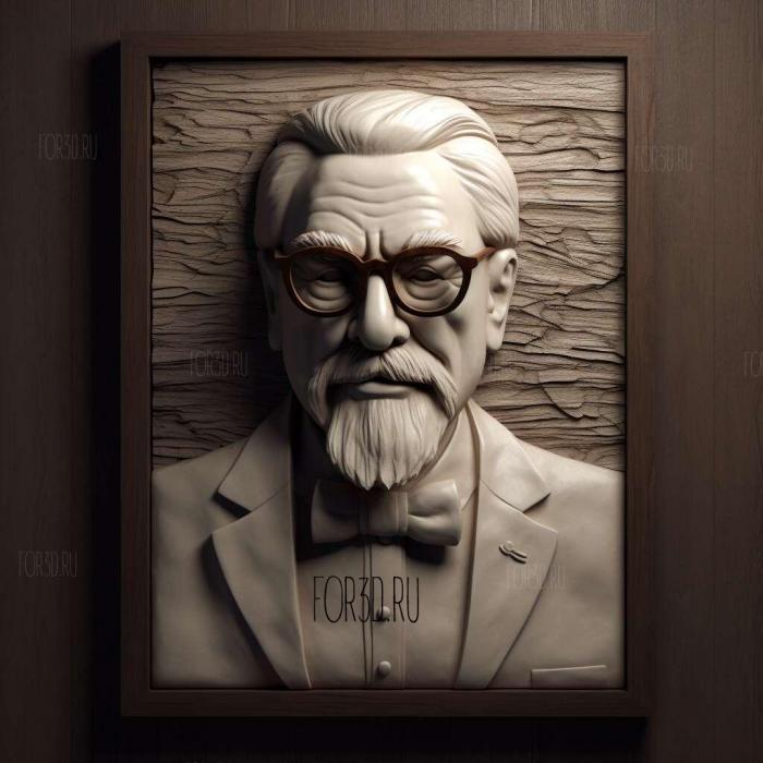 colonel sanders 2 stl model for CNC